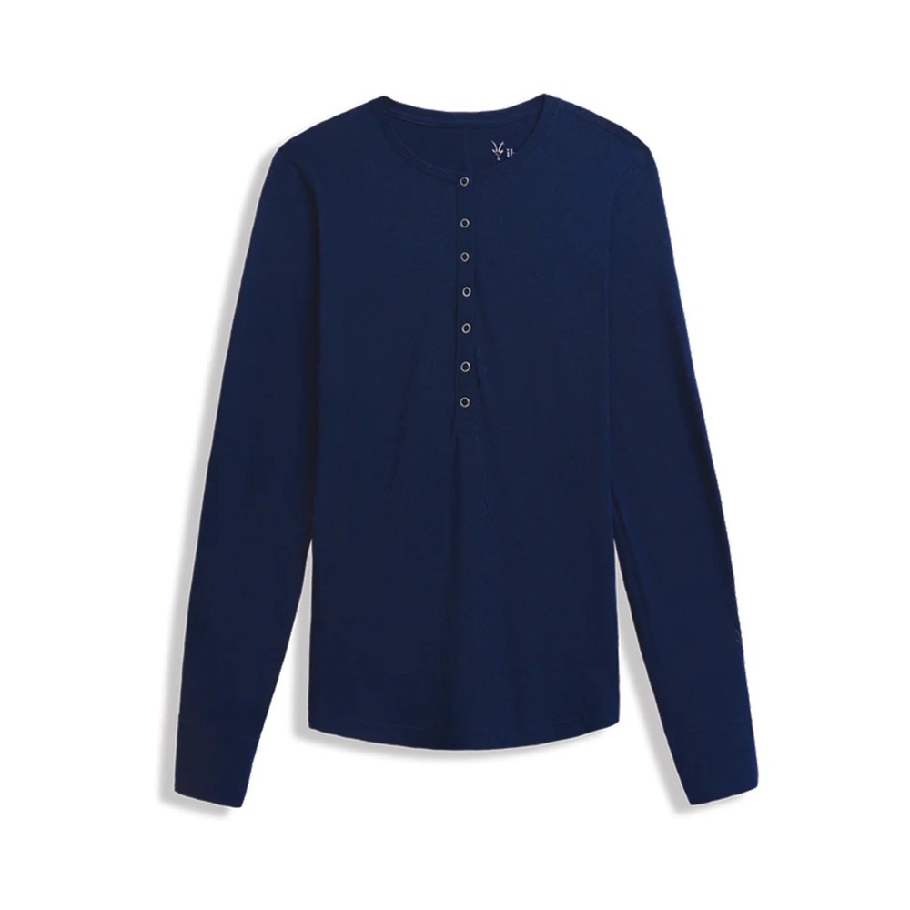 IBEX TRAVEL HENELY LONG SLEEVE SHIRT NAVY - XS
